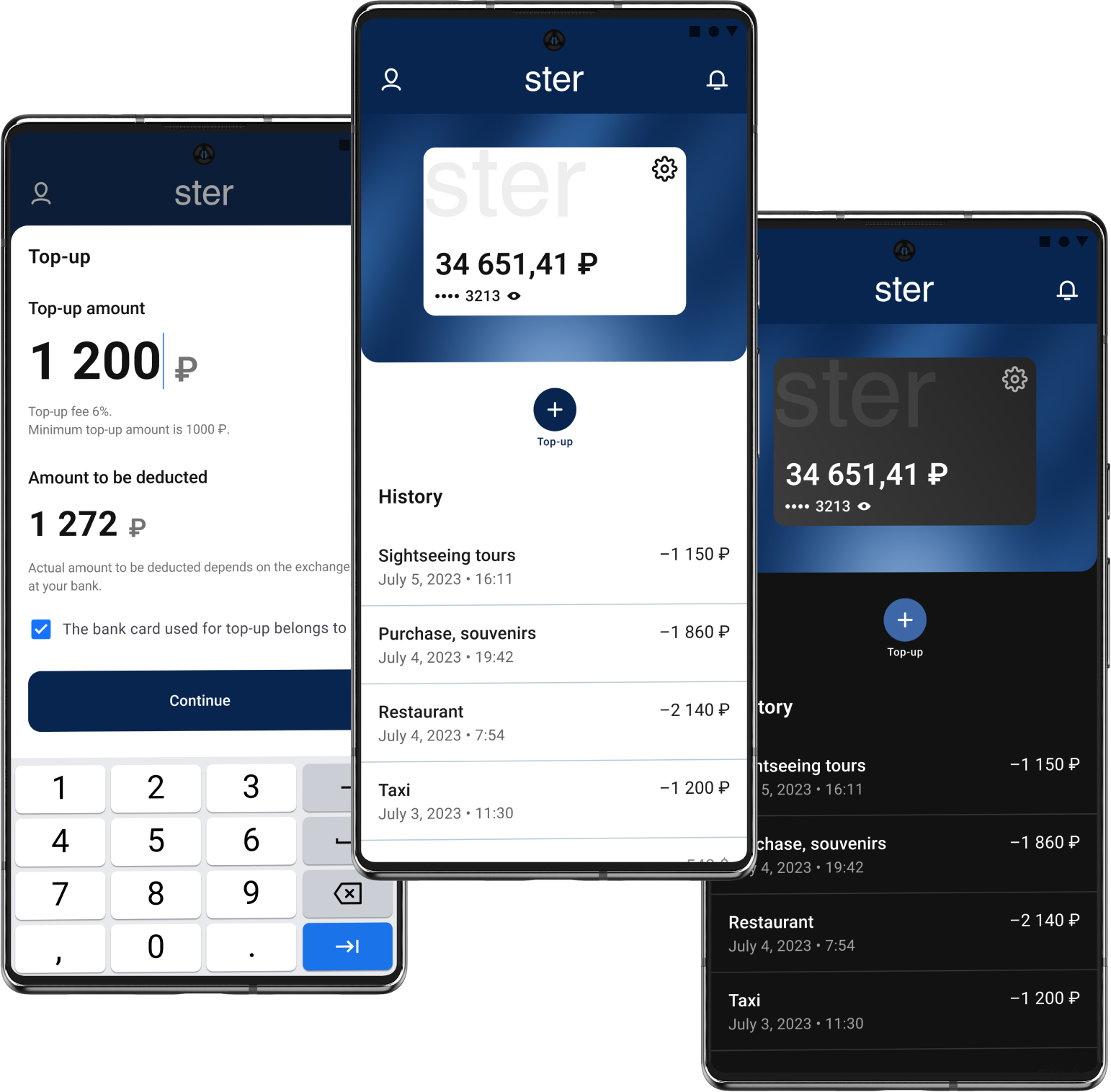 Phones with Ster app running